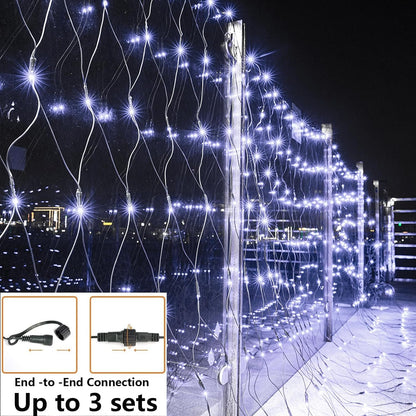 Joomer Paquete de 2 luces de red de Navidad de 12 pies x 5 pies | C...