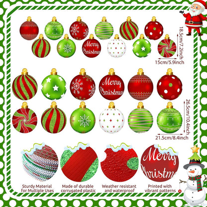 Huwena 24 piezas de decoraciones navideñas para exteriores, adornos...