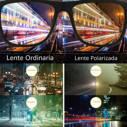 ZENOTTIC Gafas de sol polarizadas cuadradas para hombre, ultraliger...