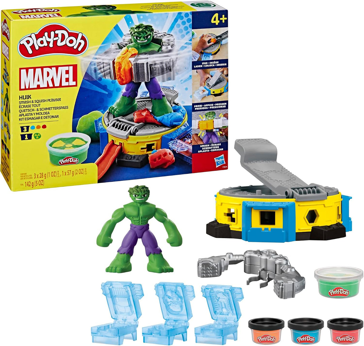 Play-Doh Marvel Hulk Smash &amp; Squish - Juego para niños con figu...