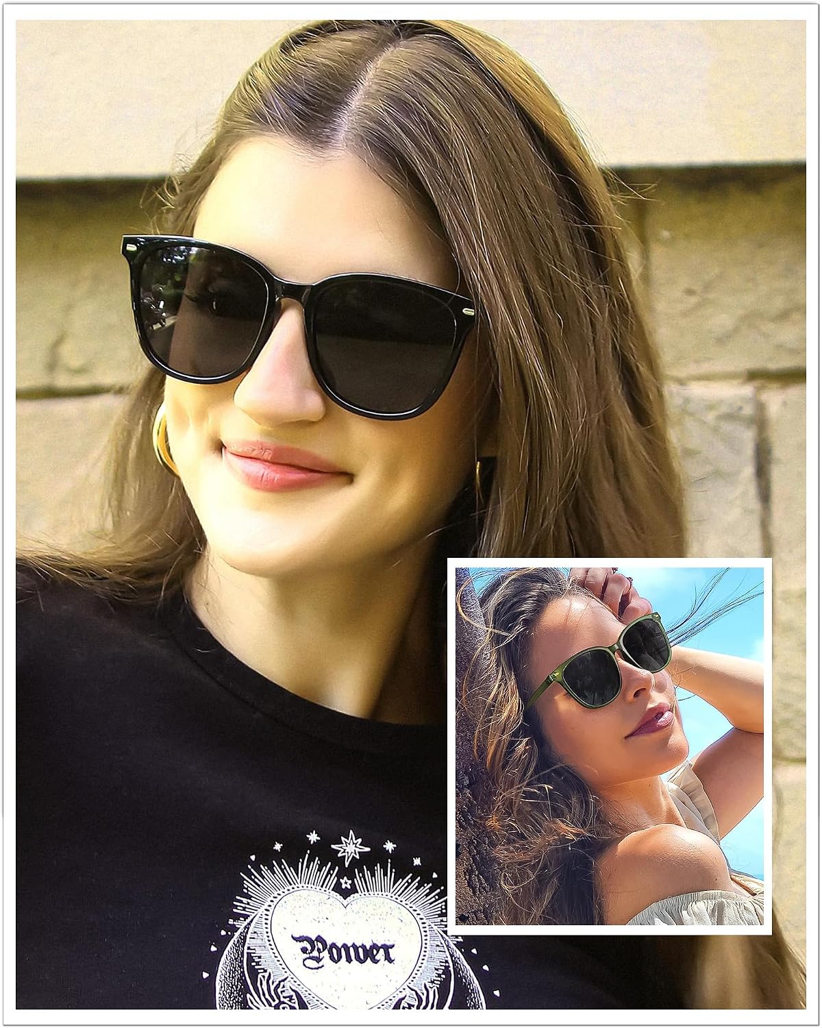 FIMILU 2 paquetes de gafas de sol para mujer, lentes polarizadas co...