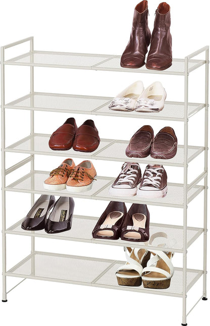 Simple Houseware Zapatero apilable de malla de 3 niveles, color bla...