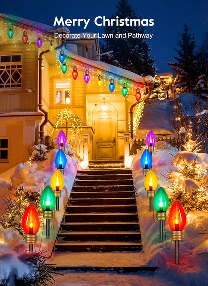 Brightown Paquete de 4 Luces Gigantes C9 de Navidad para Senderos D...