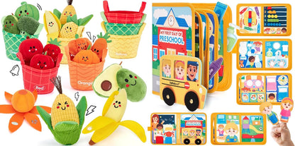 Hahaland Juguetes sensoriales para bebés y libro ocupado para niños...