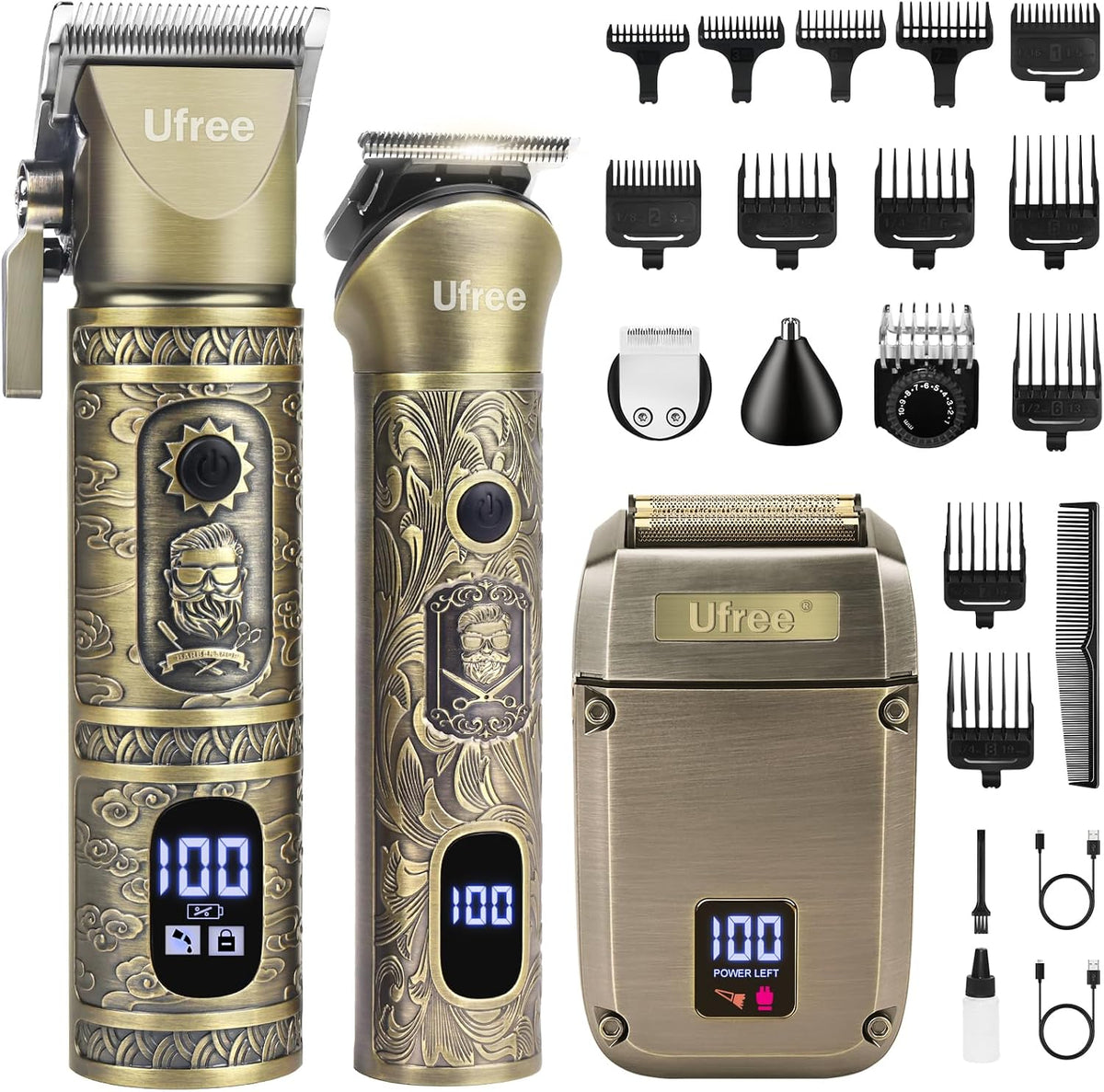 Ufree Cortapelos para hombres, recortador de barba, afeitadora de l...