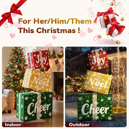 Caja de regalo gigante para decoración navideña al aire libre con |...