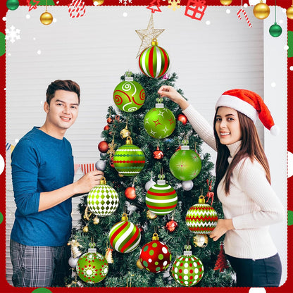 Soaoo - 36 adornos de Navidad para exteriores, color rojo y verde |...