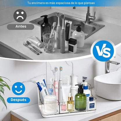 Caja de almacenamiento de cosméticos blanca para tocador y mostrado...