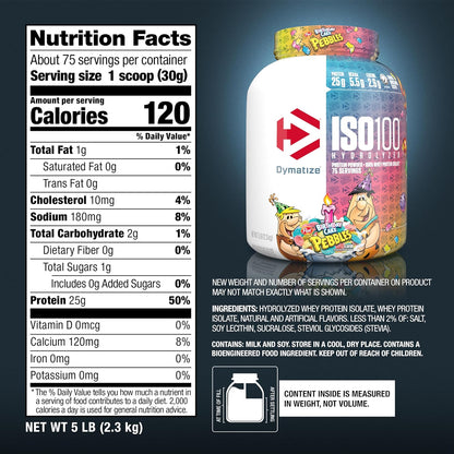 Dymatize Polvo de proteína ISO100, 100% aislado de suero de leche |...