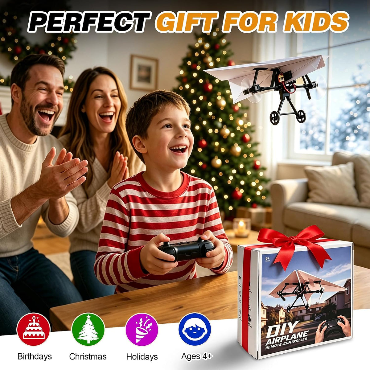Virellia Kit de avión de papel RC DIY de 2 piezas para aficionados,...