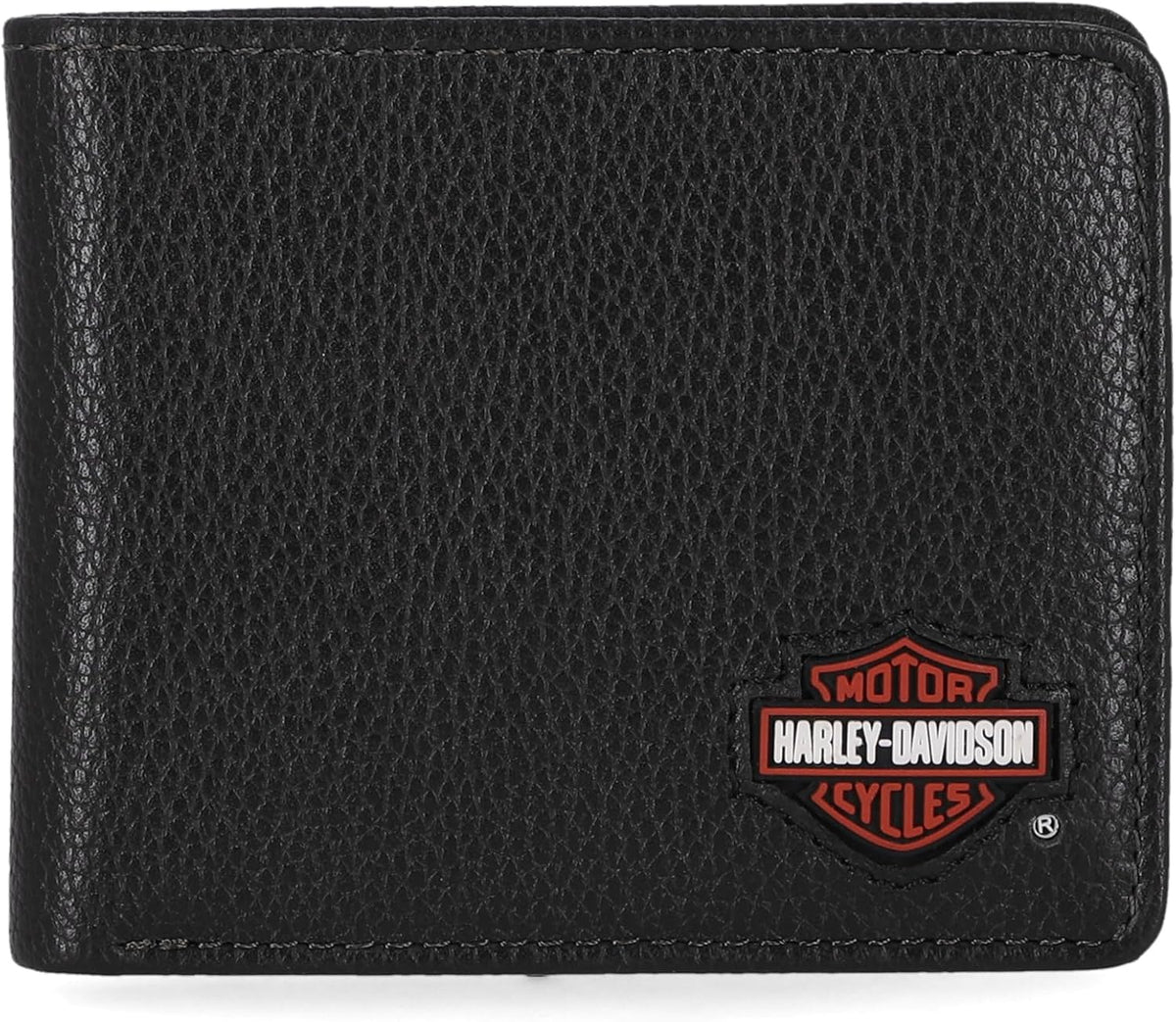 Harley-Davidson Cartera de cuero genuino con bloqueo RFID para hombre