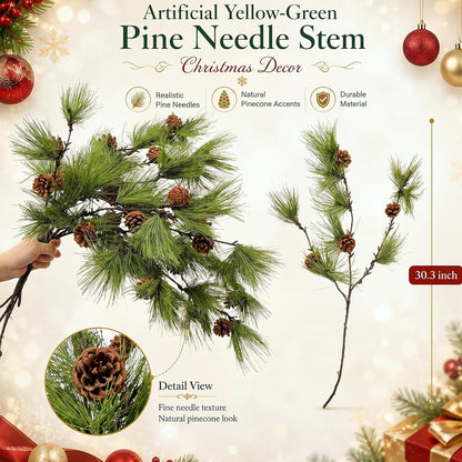 Wavwavw 6 ramas de pino artificial de Navidad de 25.5 pulgadas con...