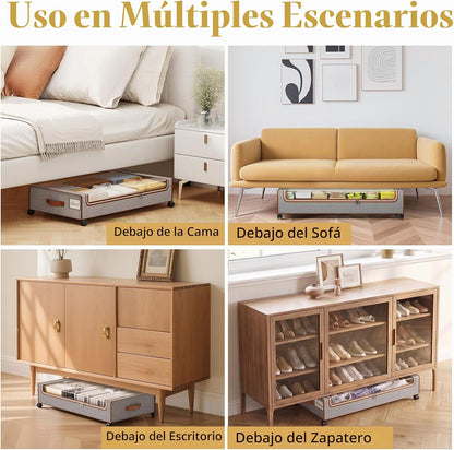 Yecaye Almacenamiento debajo de la cama con ruedas, 60 litros, paqu...