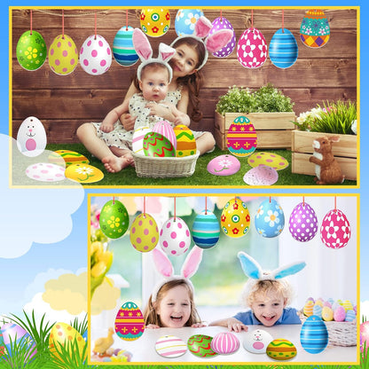 Rtteri 30 piezas de huevos de Pascua al aire libre colgantes colori...