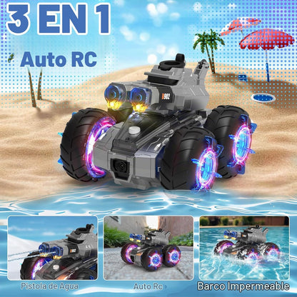 ATHLERIA - Coche de control remoto anfibio con pistola de agua | Co...