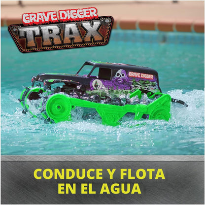 Monster Jam Grave Digger Trax Camión de juguete todoterreno RC, esc...