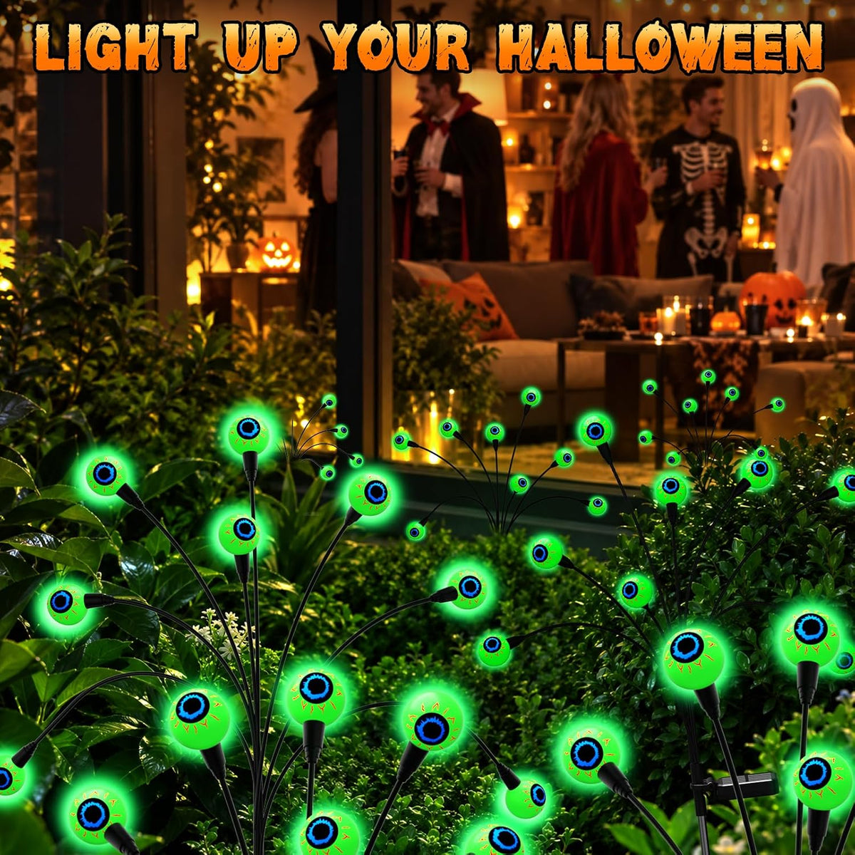 Cnuoky Decoraciones de Halloween al aire libre, paquete de 6 luces...