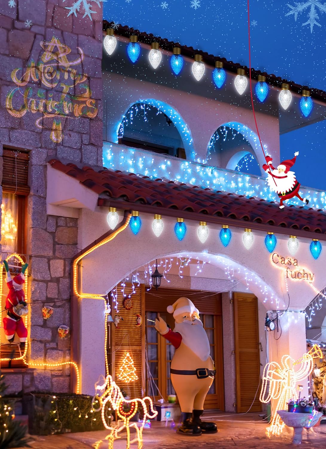 Strawberry Jumbo C9 - Luces navideñas para caminos al aire libre, p...