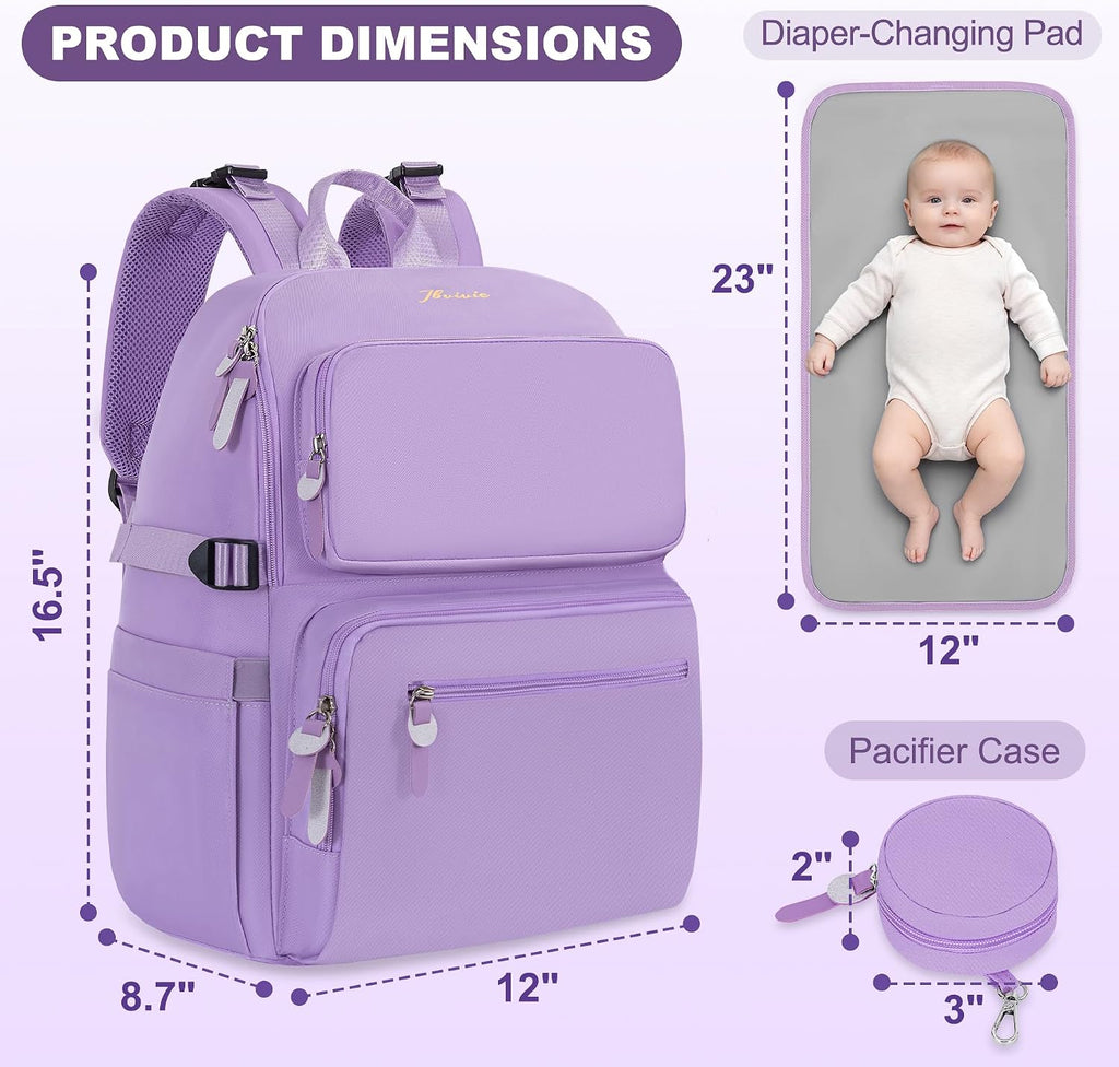 IBVIVIC Bolsa de pañales Mochila para pañales de gran capacidad, Pú...