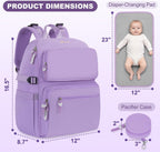 IBVIVIC Bolsa de pañales Mochila para pañales de gran capacidad, Pú...