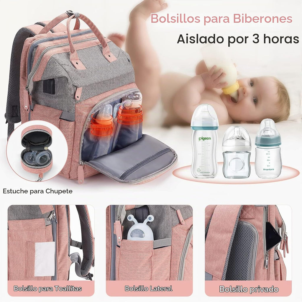 DERJUNSTAR Mochila para pañales \u2013 Bolsa de pañales de gran cap...