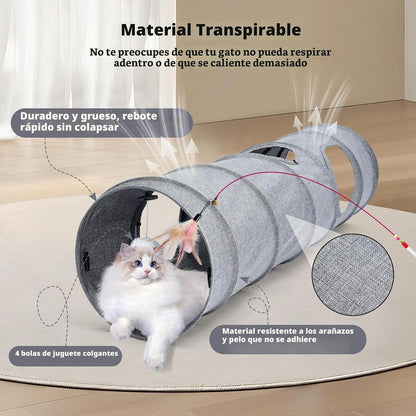 Túnel para gatos, 3 túneles de forma recta, 6 formas de bricolaje c...