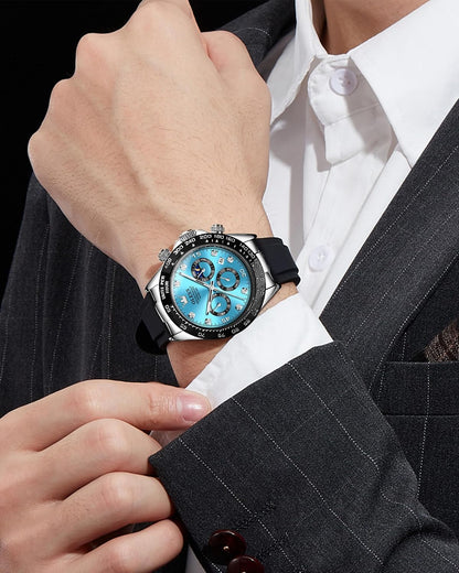 OLEVS Relojes de pulsera analógicos de cuarzo para hombre, cronógra...