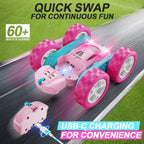 QUNREDA Coches de control remoto rosa para niñas, 2.4 GHZ, auto de...