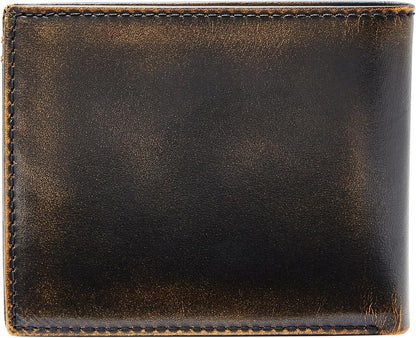 Fossil Billetera para hombre, billetera plegable de piel Wade con i...