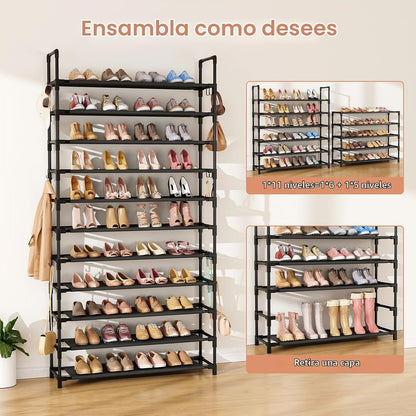 LANTEFUL Zapatero de 11 niveles alto con capacidad para 55 pares de...