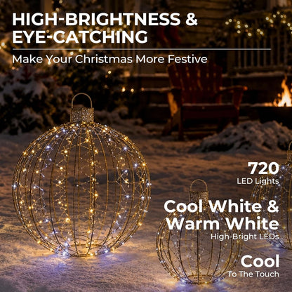 Starfree 6 bolas LED grandes de Navidad iluminadas de 19 pulgadas +...