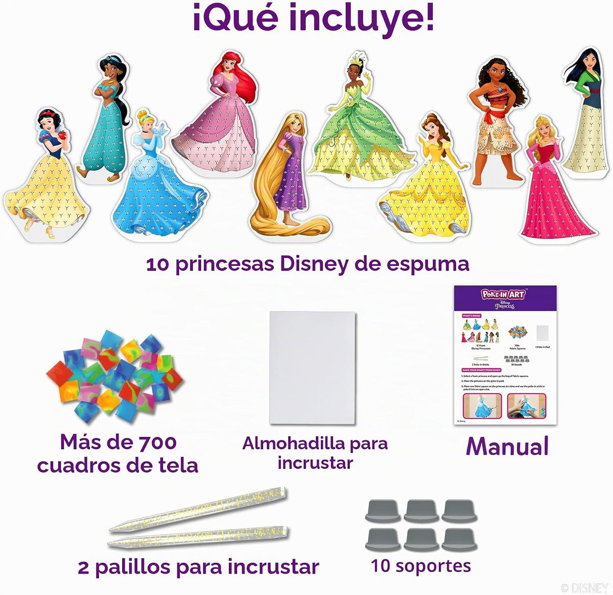 Skillmatics Poke-in Art - Princesas Disney, kit de manualidades de...