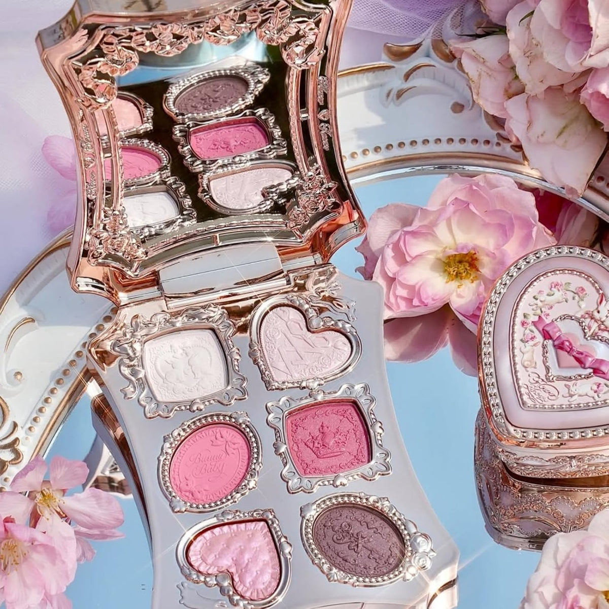 Flower Knows Bunny Garden - Paleta de maquillaje de 6 colores, rosa...