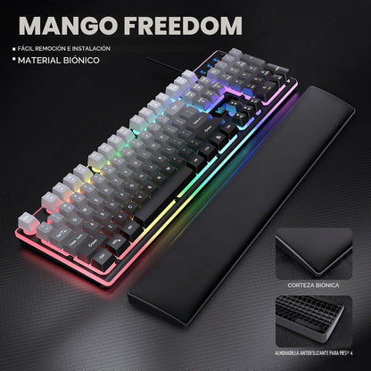 RedThunder K10, combo de teclado y mouse para juegos con cable, con...