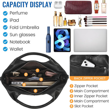 KOGTLA Bolsos de cuero vegano para mujer con correa de bandolera de...