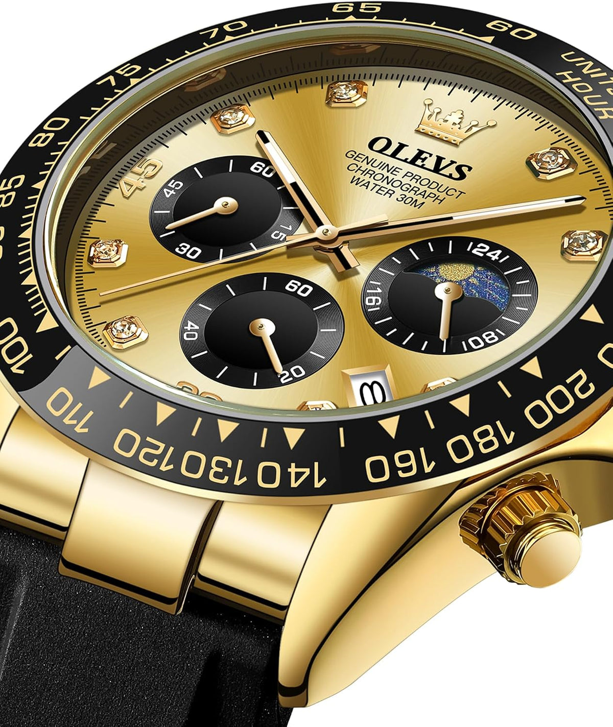 OLEVS Relojes de pulsera analógicos de cuarzo para hombre, cronógra...