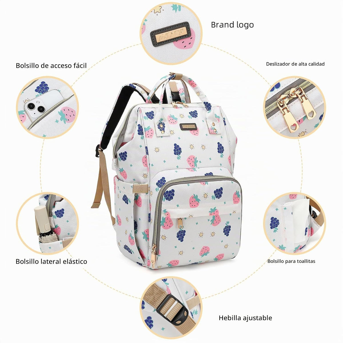 GAIVP - Mochila para pañales, bolsas de pañales para bebés, niñas y...