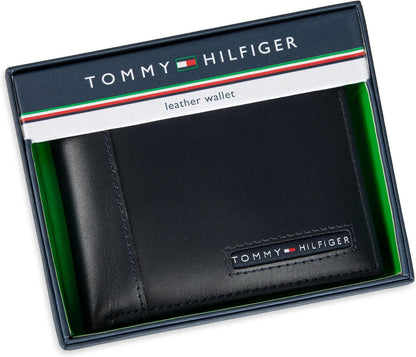 Tommy Hilfiger Cartera Passcase para hombre con ventana de identifi...