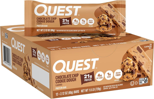 Quest Nutrition Barras de proteína de masa de galletas con chispas...