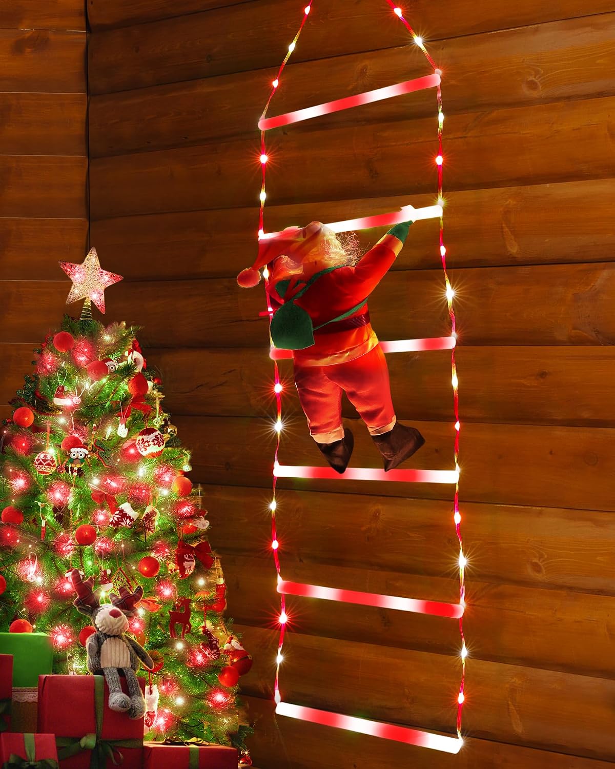 Toodour Luz LED de Navidad, luces decorativas de escalera de Navida...