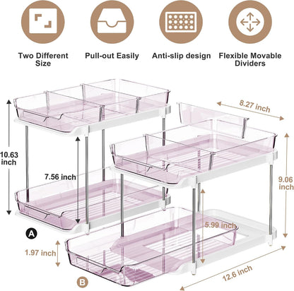 Delamu Organizadores y almacenamiento multiusos de 2 niveles para d...