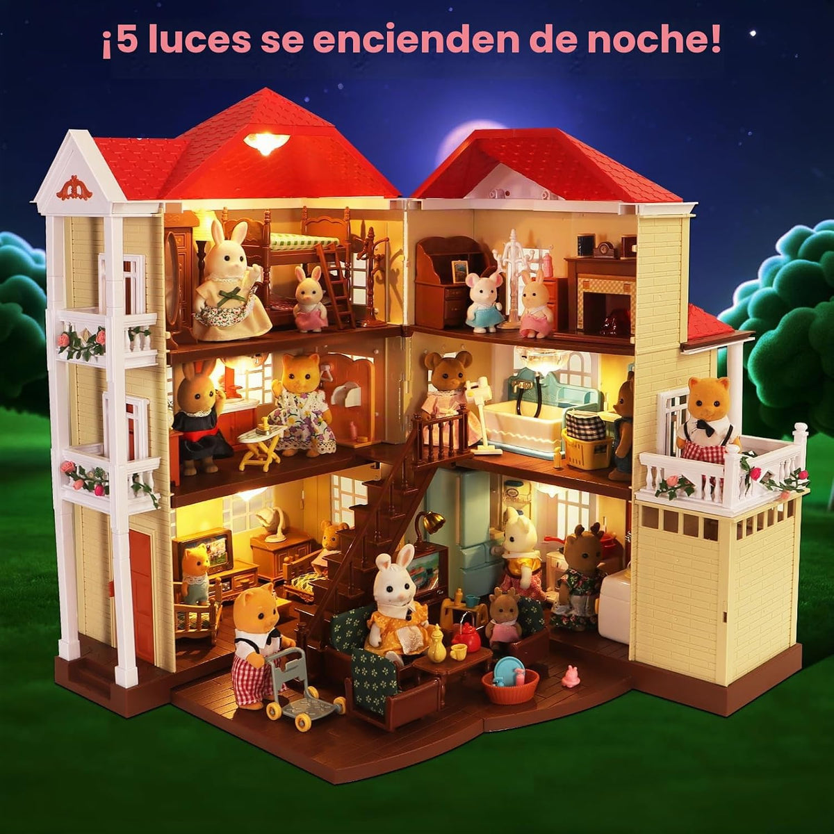 BananMelonBM Kid Toys Family Cozy Cabin Country Home Playset | Mueb...