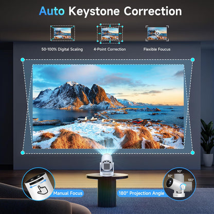 Philoent Mini proyector con WiFi 6 y BT 5.4, aplicaciones integrada...