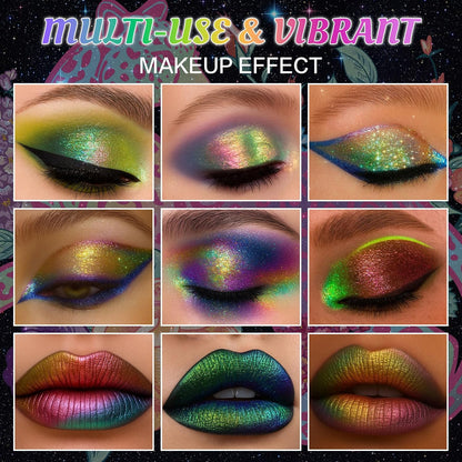 UCANBE Paleta de sombra de ojos multicromática camaleón, 10 colores...