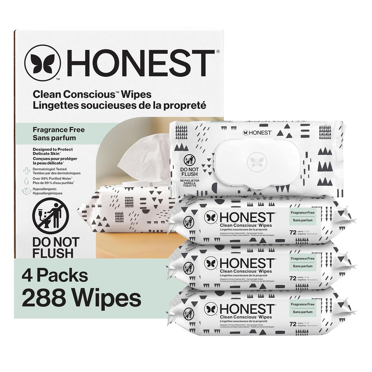 The Honest Company - Toallitas limpiadoras para bebé con 99% de agu...