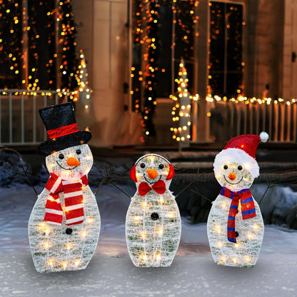 Decoración de muñeco de nieve iluminado brillante para exteriores |...