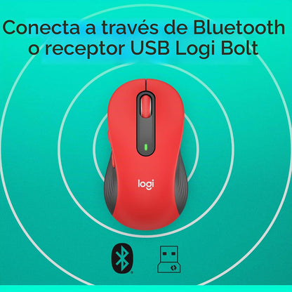 Logitech Signature M650 L Ratón inalámbrico de tamaño completo Mano...