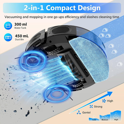 Tikom Robot aspirador y trapeador combinado, aspiradora robótica de...