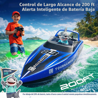 BEZGAR 2 paquetes de 10 pulgadas 15 KPH Fast RC Shark Barcos para n...
