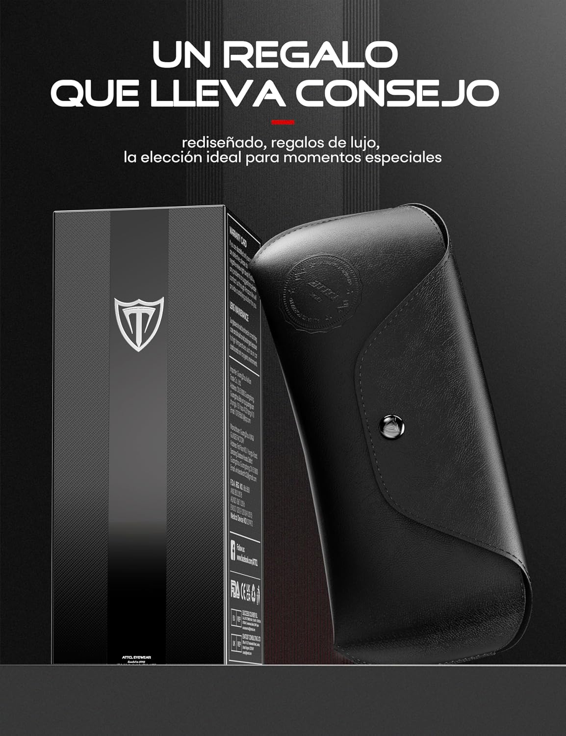 ATTCL Gafas de sol polarizadas para hombre Al-Mg Metal ultraligeras...